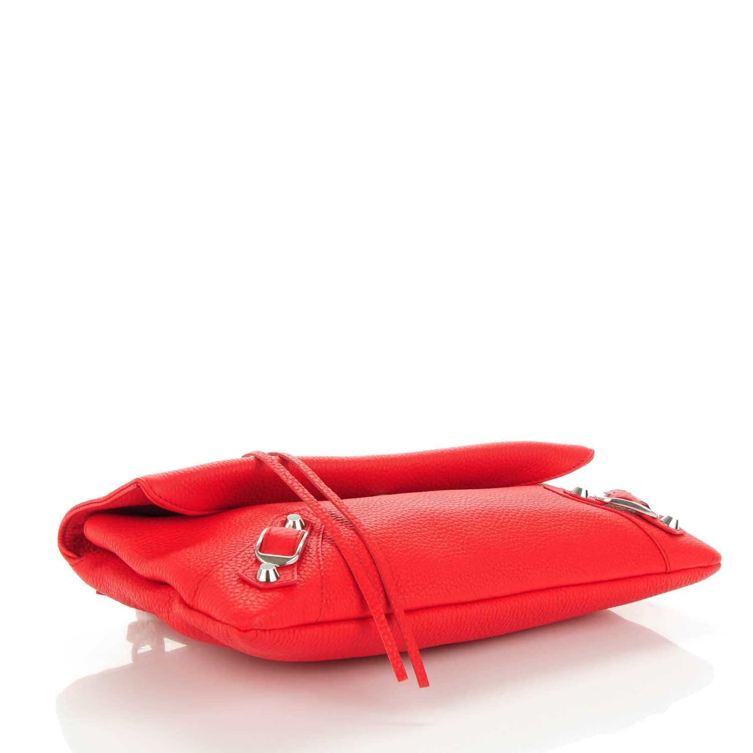 Balenciaga Vibrato Calfskin Classic Silver Hardware Envelope Clutch Rouge Cerise 4 of 7