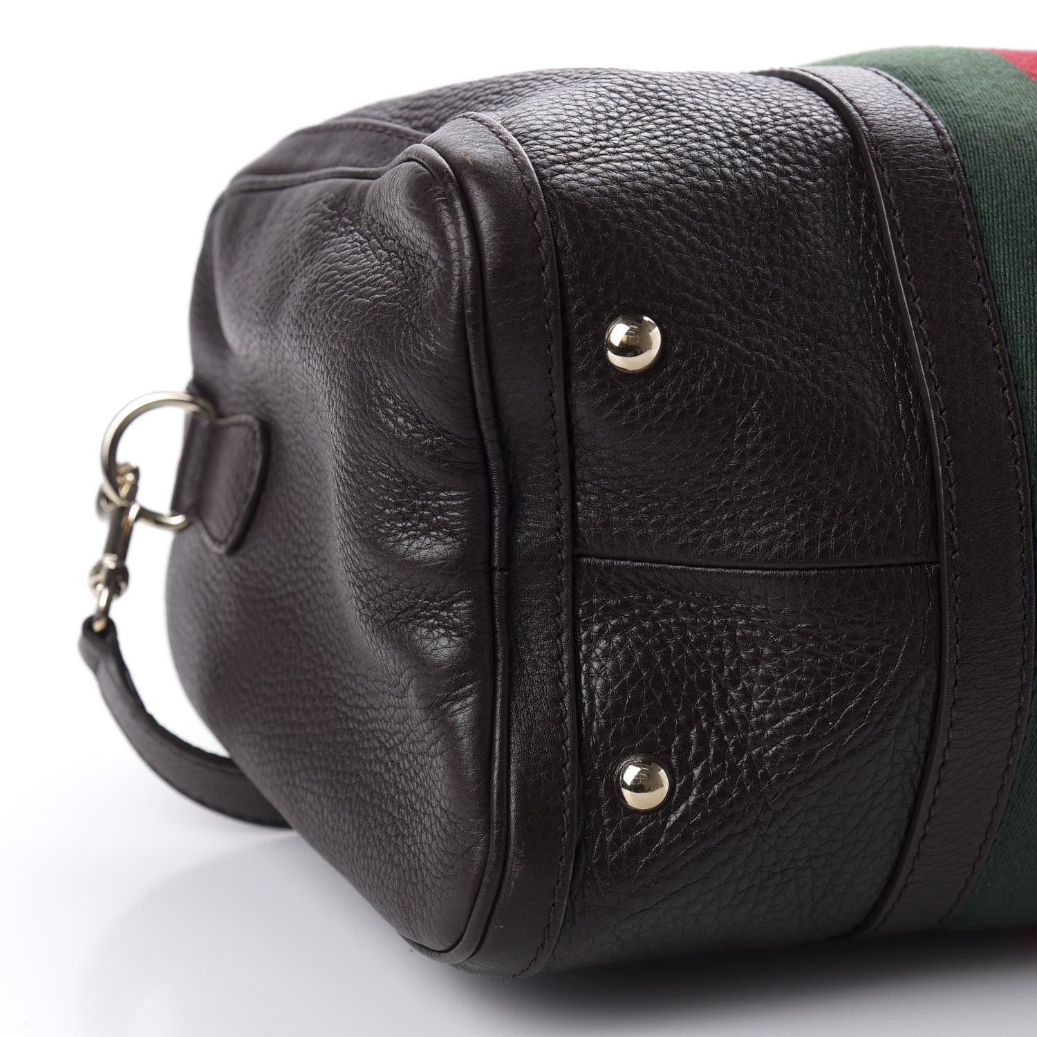 Gucci Calfskin Vintage Web Medium Boston Dark Brown 7 of 11