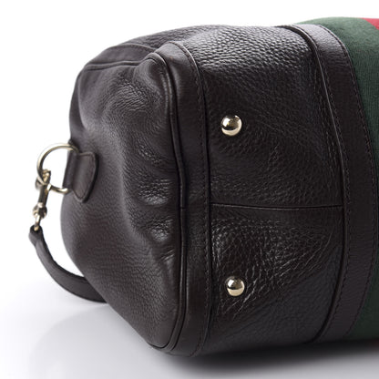 Gucci Calfskin Vintage Web Medium Boston Dark Brown 7 of 11