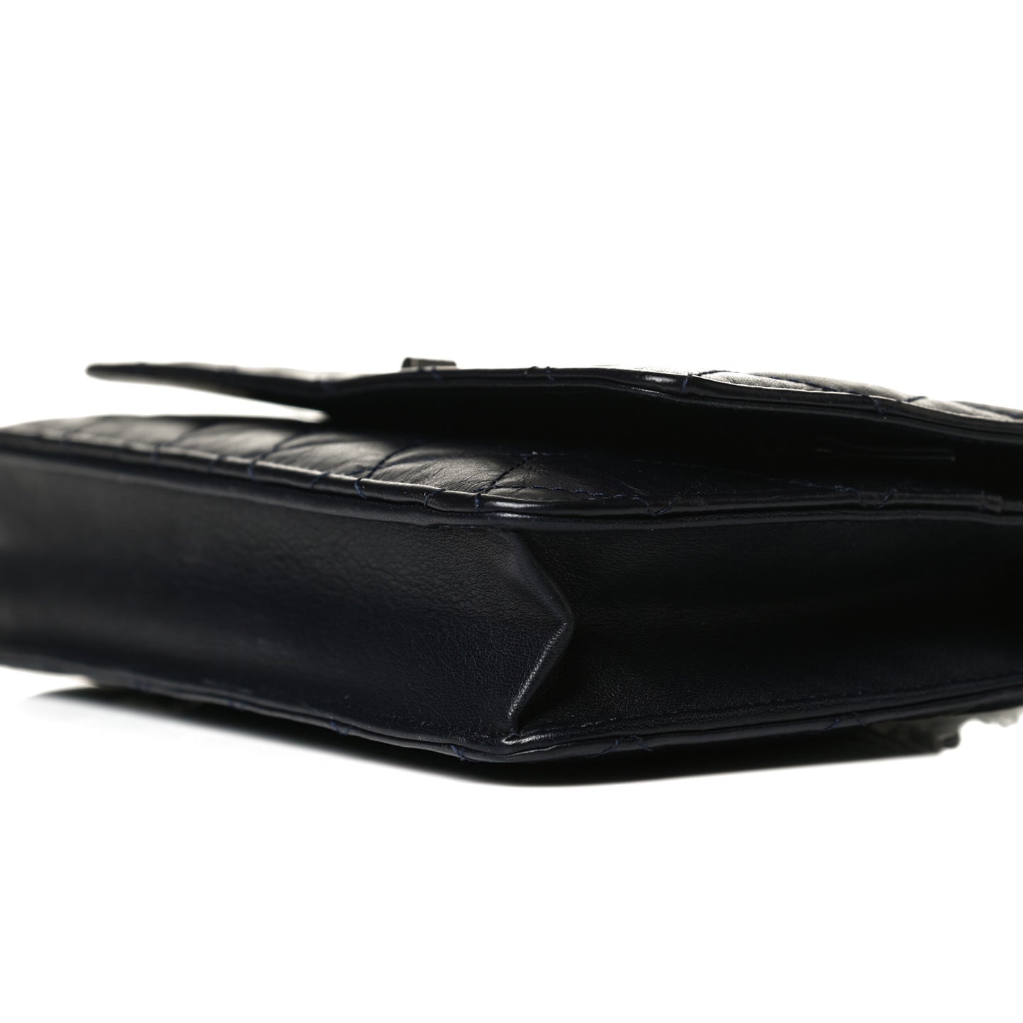 Aged Calfskin Quilted Reissue Wallet On Chain WOC Navy
