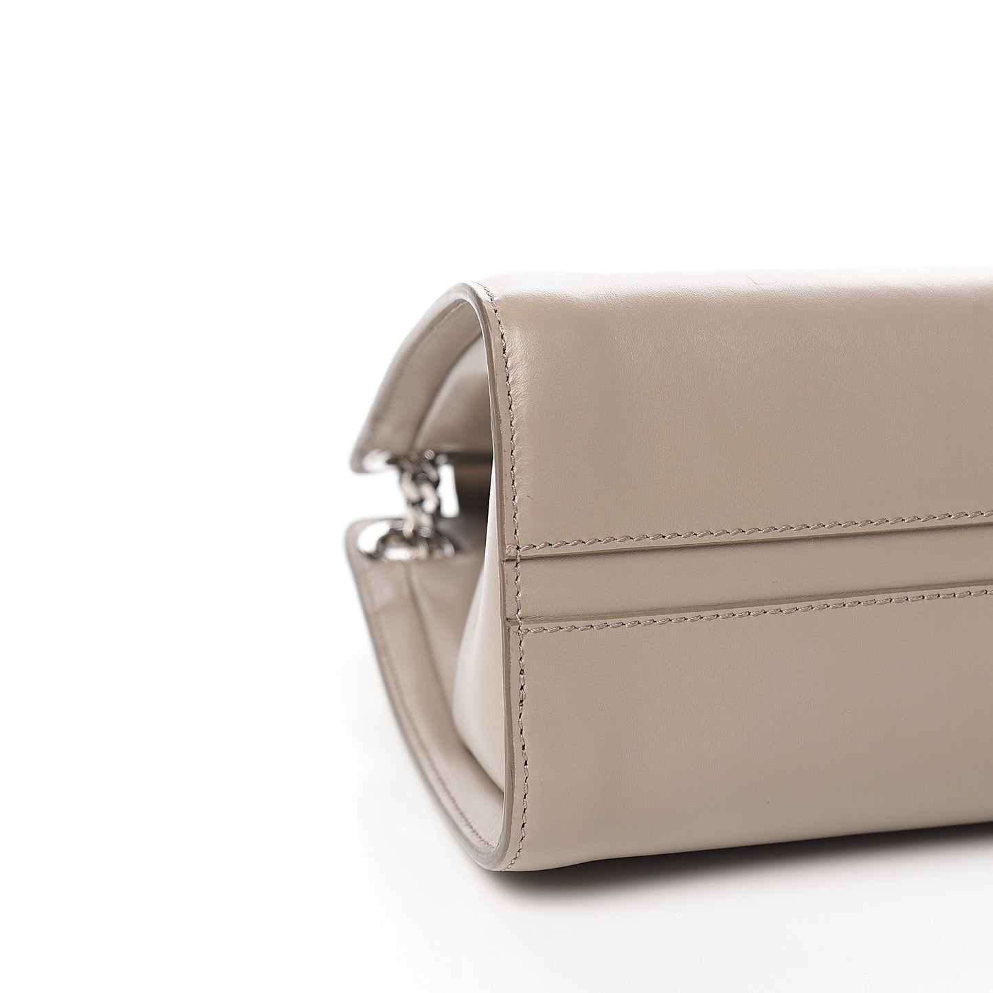 Shiny Calfskin Medium Annie Shoulder Bag Motty Grey