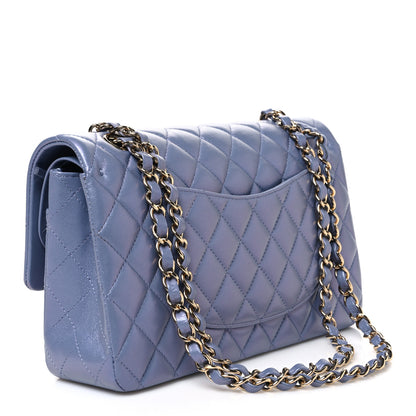 Chanel Iridescent Lambskin Quilted Medium Double Flap Light Purple 3 of 10