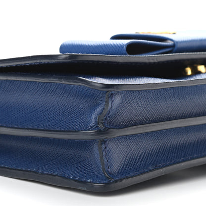 Prada Saffiano Fiocco Bow Flap Wallet Bluette Cobalto 7 of 9