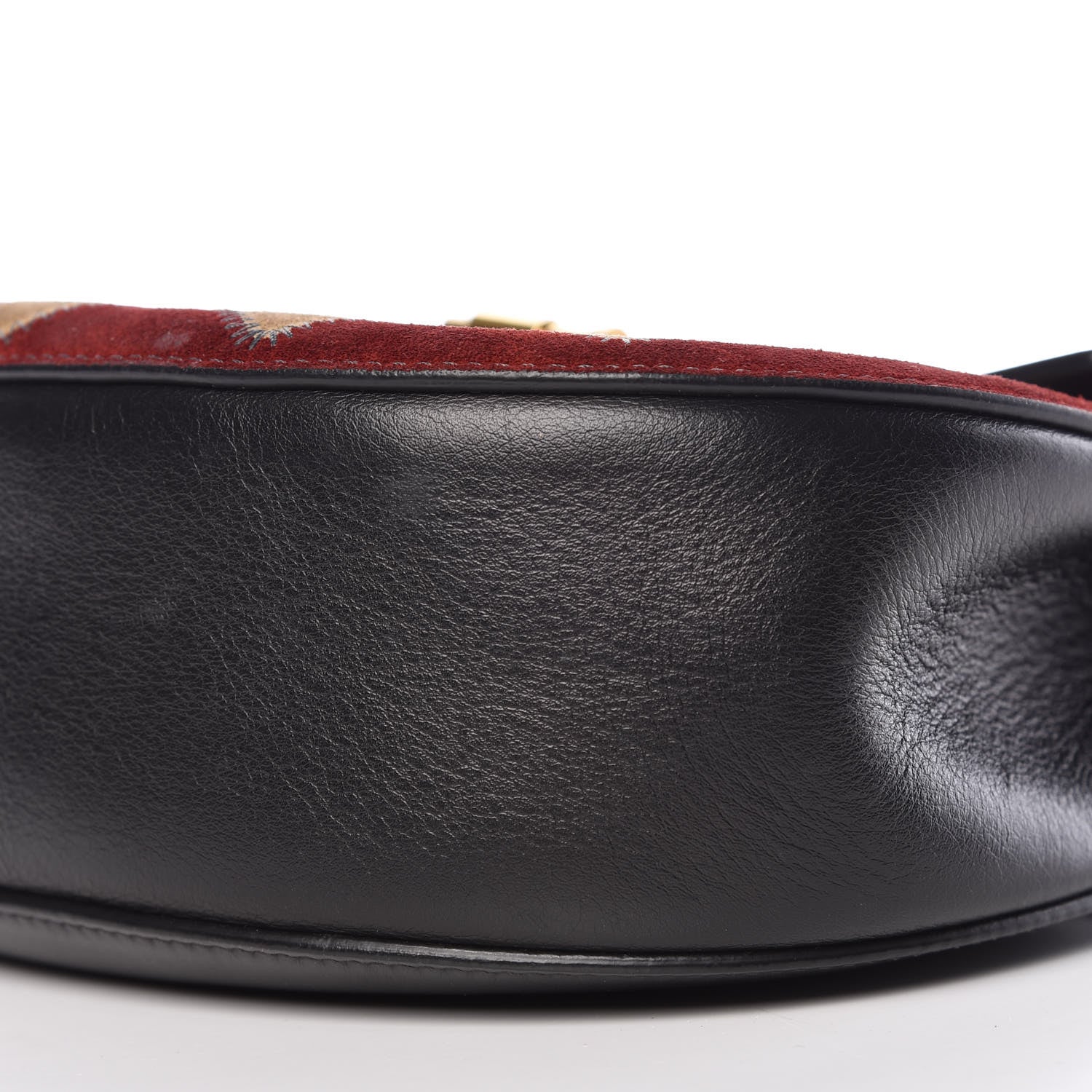 Chloe Suede Calfskin Wonder Woman Patchwork Drew Shoulder Bag Black 12 of 13