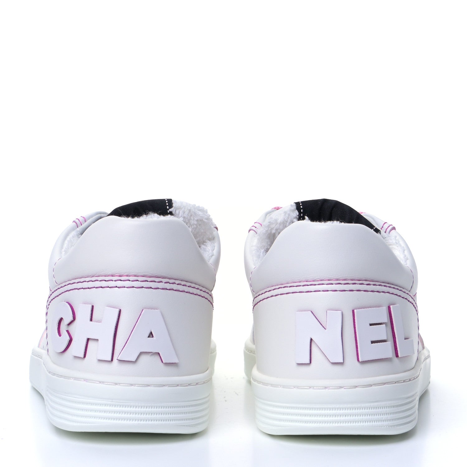 Chanel Calfskin Womens Logo Sneakers 36 White Pink 5 of 8
