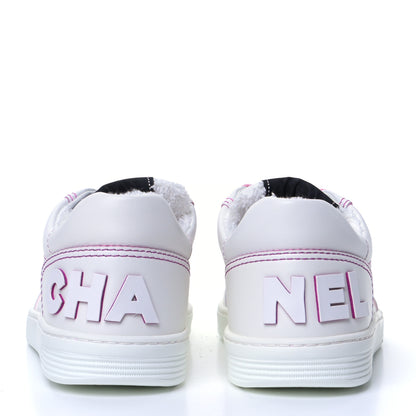 Chanel Calfskin Womens Logo Sneakers 36 White Pink 5 of 8