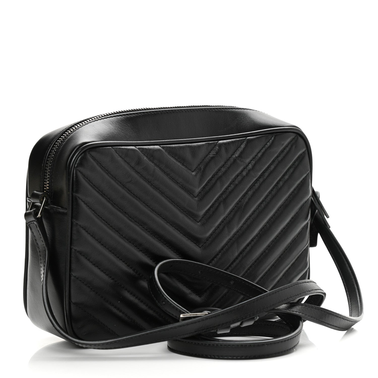 Saint Laurent Calfskin Matelasse Monogram Lou Camera Bag Black 3 of 10