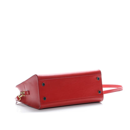Saint Laurent Calfskin Small Monogram Cabas Lipstick Red 4 of 8