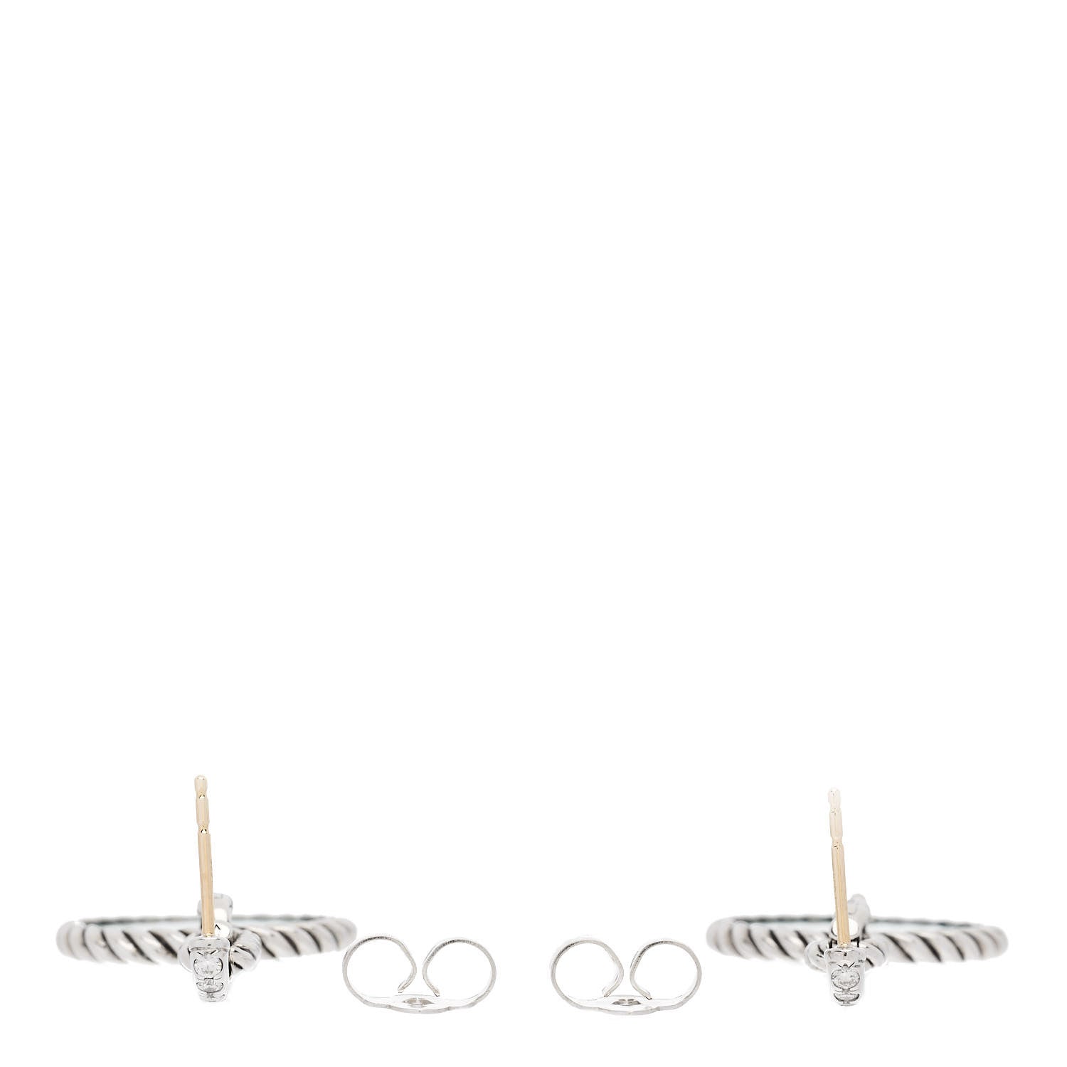 David Yurman Sterling Silver Diamond Turquoise Elements Drop Earrings 5 of 5
