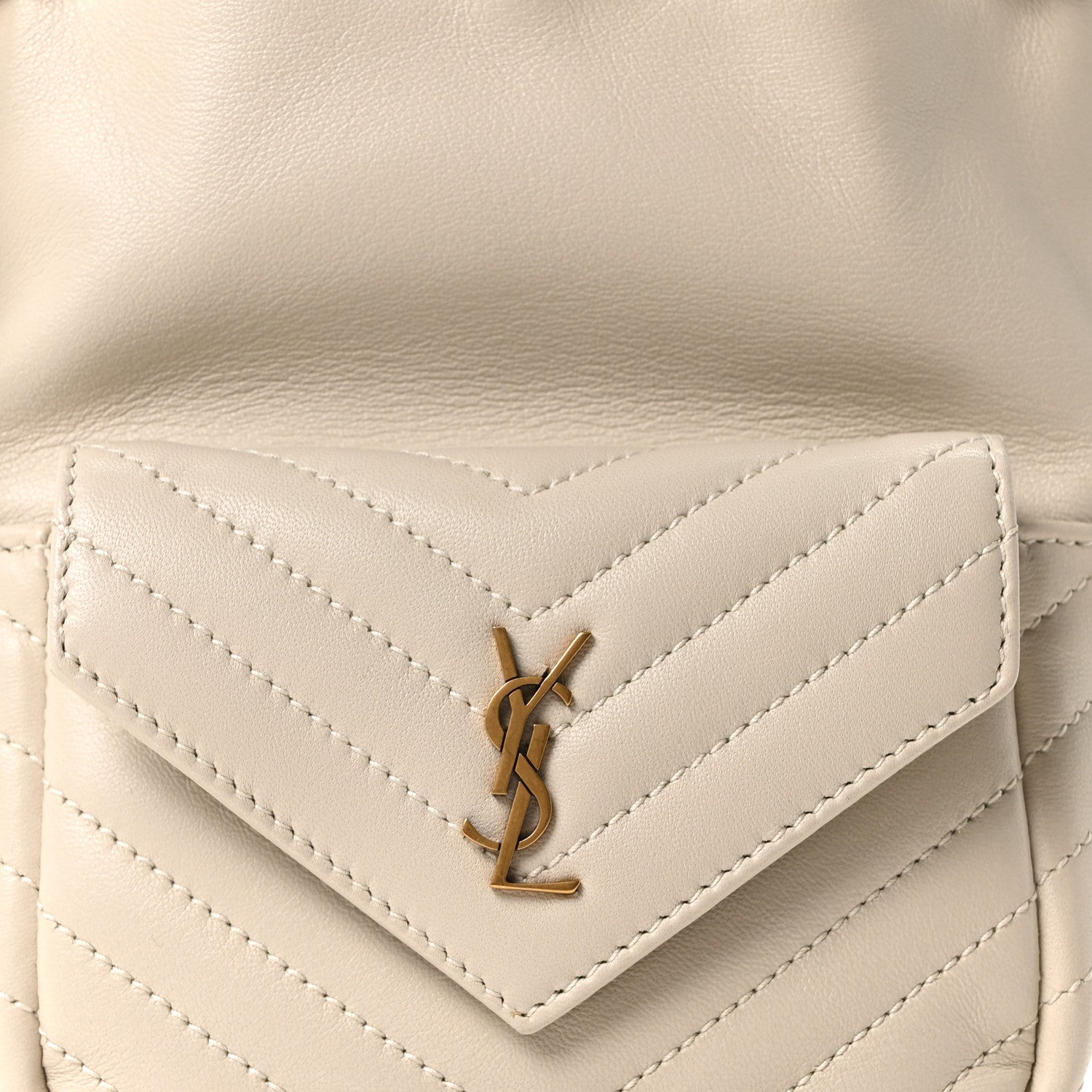 Saint Laurent Lambskin Matelasse Monogram Joe Nano Bucket Bag Crema Soft 8 of 10