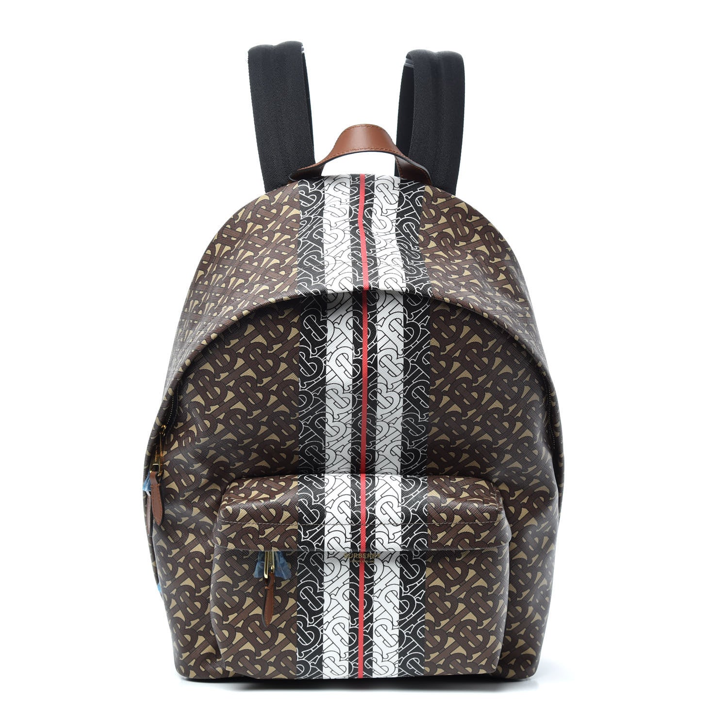 Burberry E-Canvas Monogram Stripe Backpack Bridle Brown 1 of 9