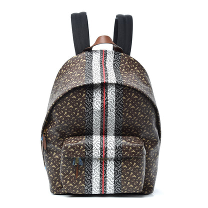 Burberry E-Canvas Monogram Stripe Backpack Bridle Brown 1 of 9