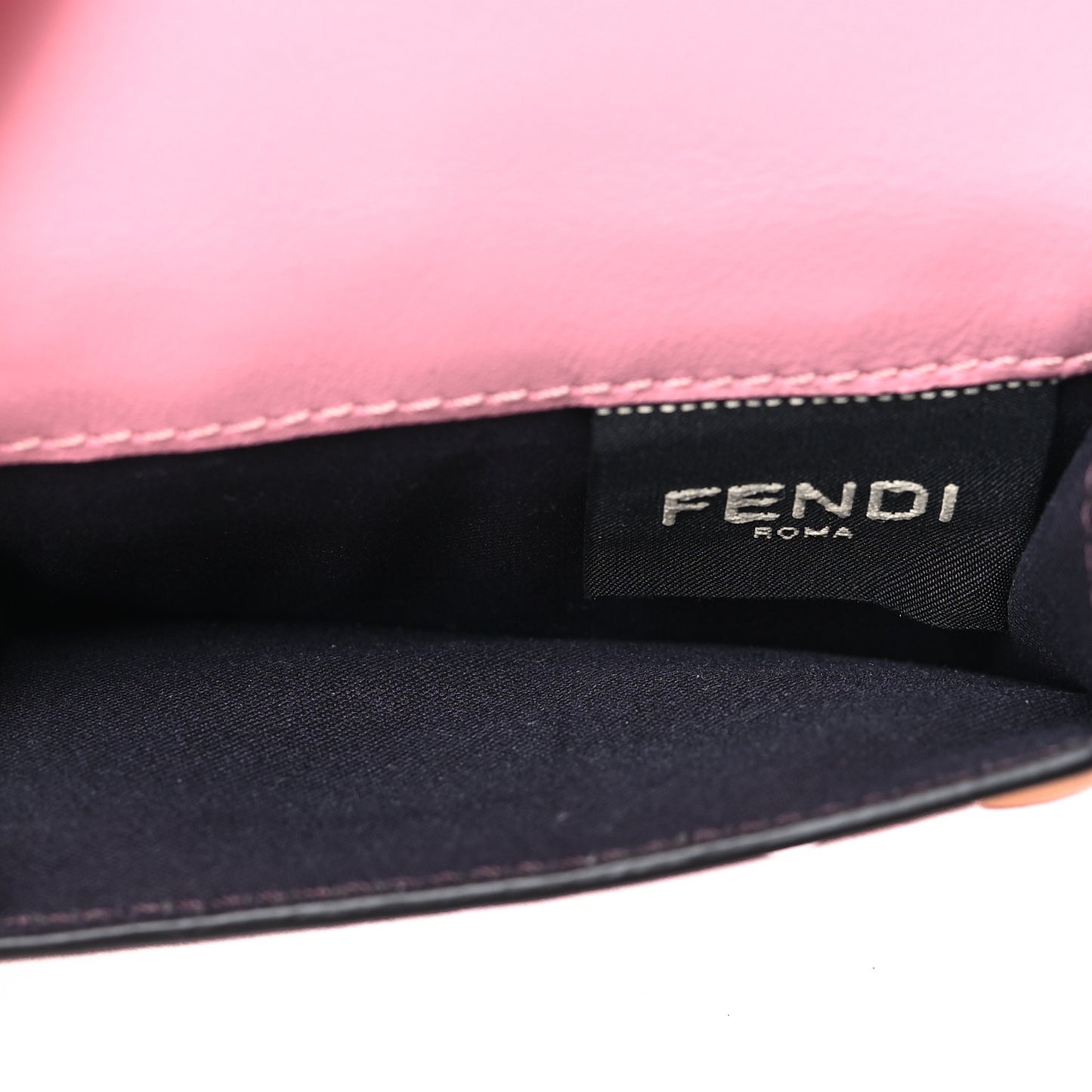 Nappa FF Embossed Line Print Micro Tri-Fold Wallet White Multicolor