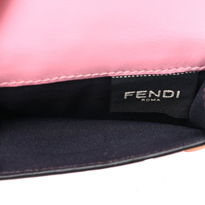 Fendi Nappa FF Embossed Line Print Micro Tri-Fold Wallet White Multicolor 6 of 13