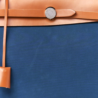 Hermes Military Toile Vache Hunter Herbag Zip 31 PM Bleu France Fauve 13 of 17