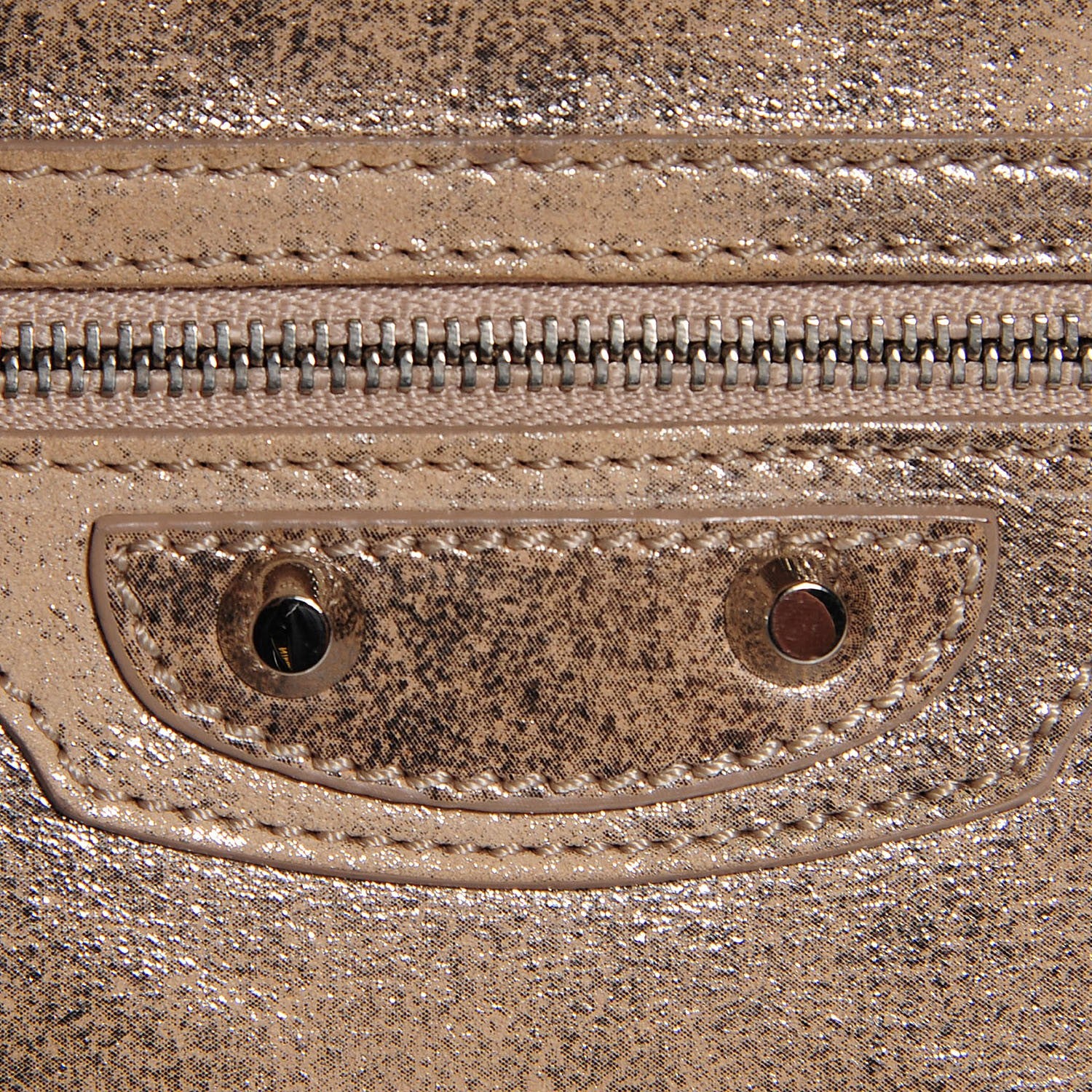 Balenciaga Metallic Calfskin Milkyway Ligne Papier Messenger Beige 6 of 10