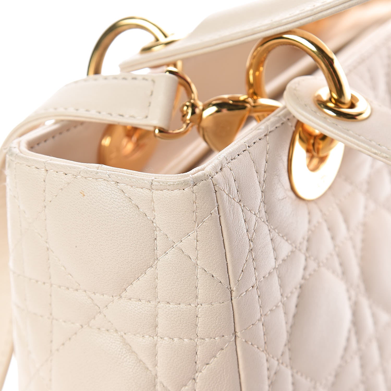 Christian Dior Lambskin Cannage Medium Lady Dior Light Beige 21 of 25