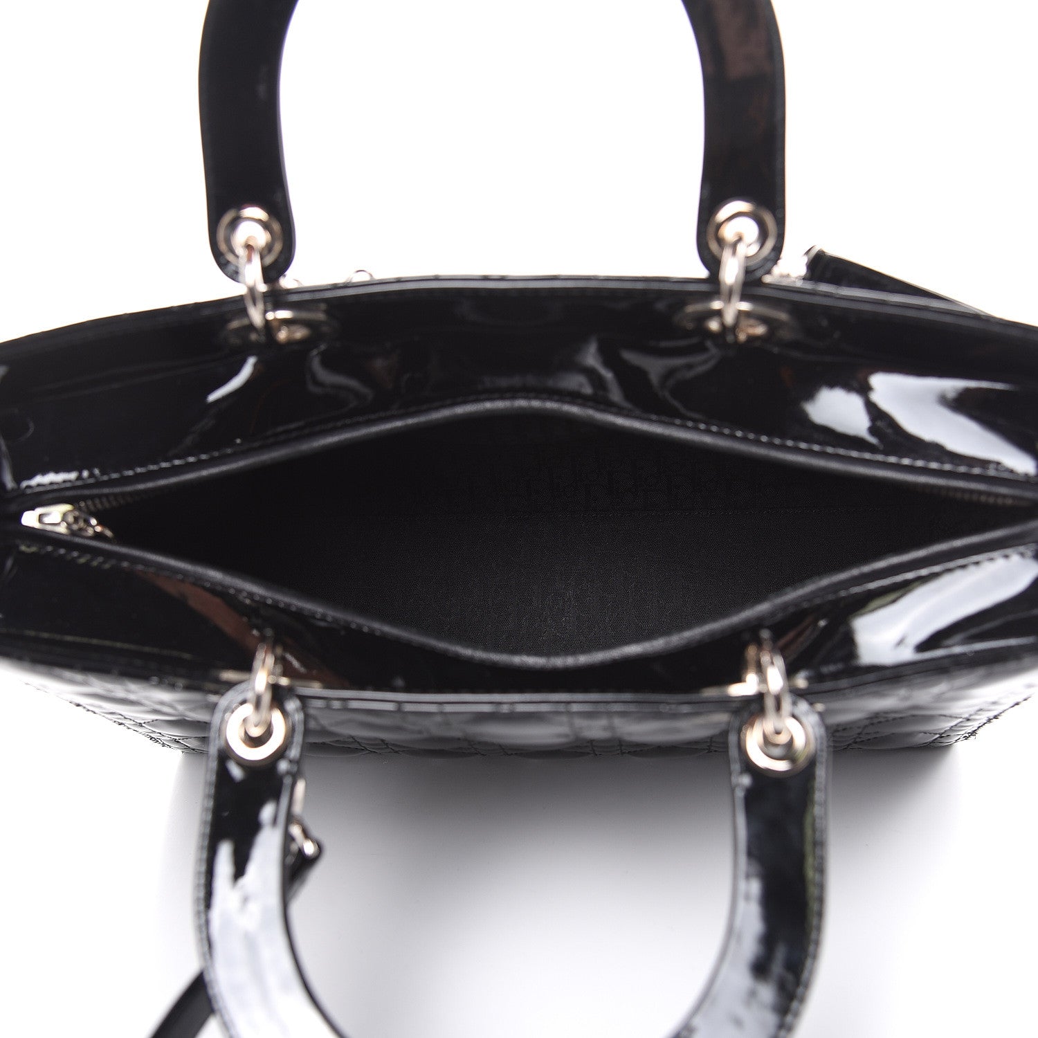 Christian Dior Patent Cannage Large Lady Dior Black 5 of 15