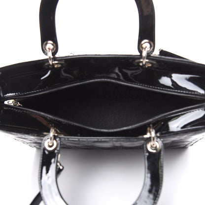 Christian Dior Patent Cannage Large Lady Dior Black 5 of 15
