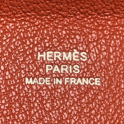Hermes Chevre Mysore Verso Calvi Card Case Bleu Frida Cuivre 6 of 9