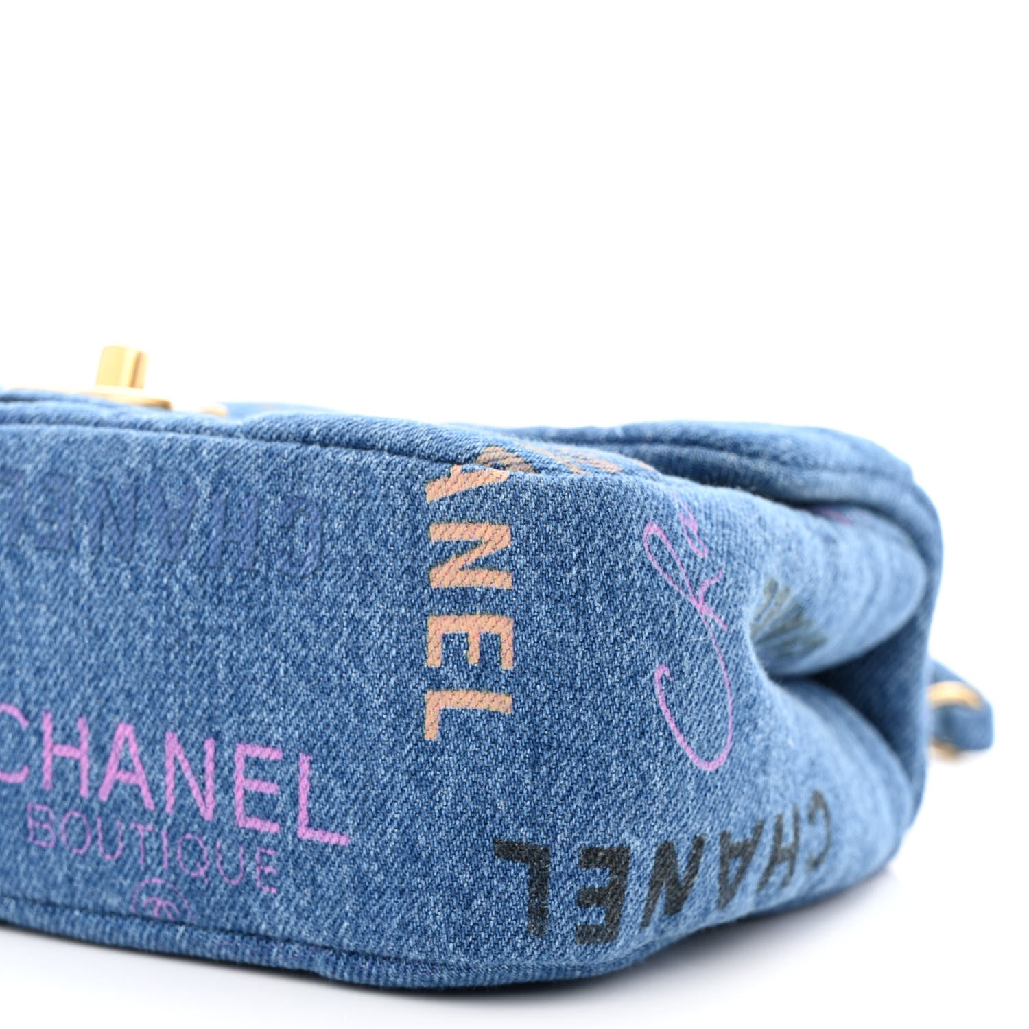 Chanel Denim Quilted Mini Denim Mood Rectangular Flap Blue Multicolor 10 of 11