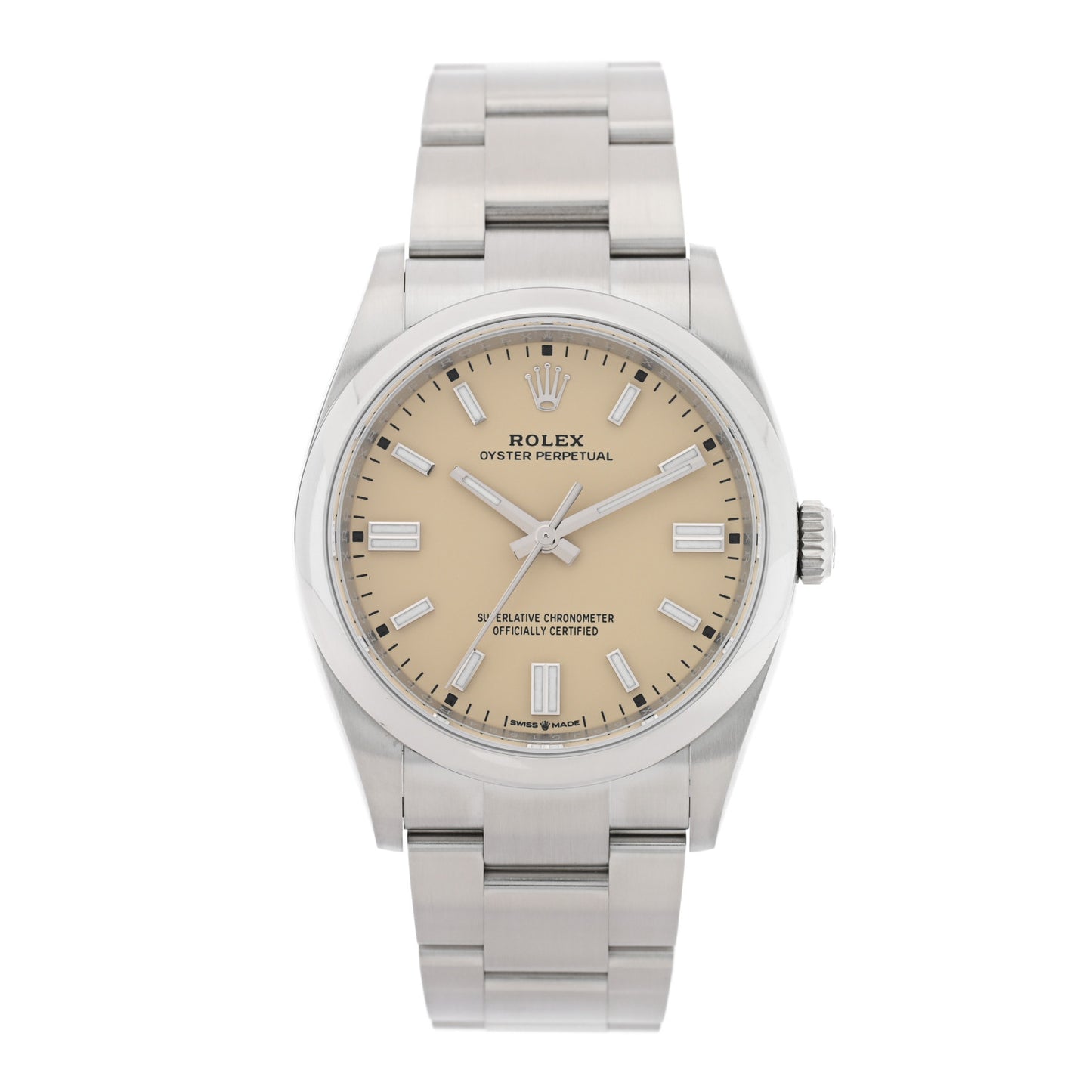 Stainless Steel 36mm Oyster Perpetual Watch Beige 126000