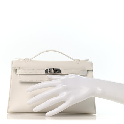 Hermes Swift Kelly Pochette Clutch New White 2 of 11
