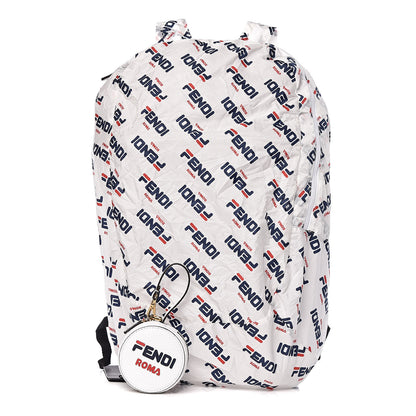 Fendi X FILA Calfskin Mania Backpack Help Bag Charm White Blueberry Multicolor 1 of 15