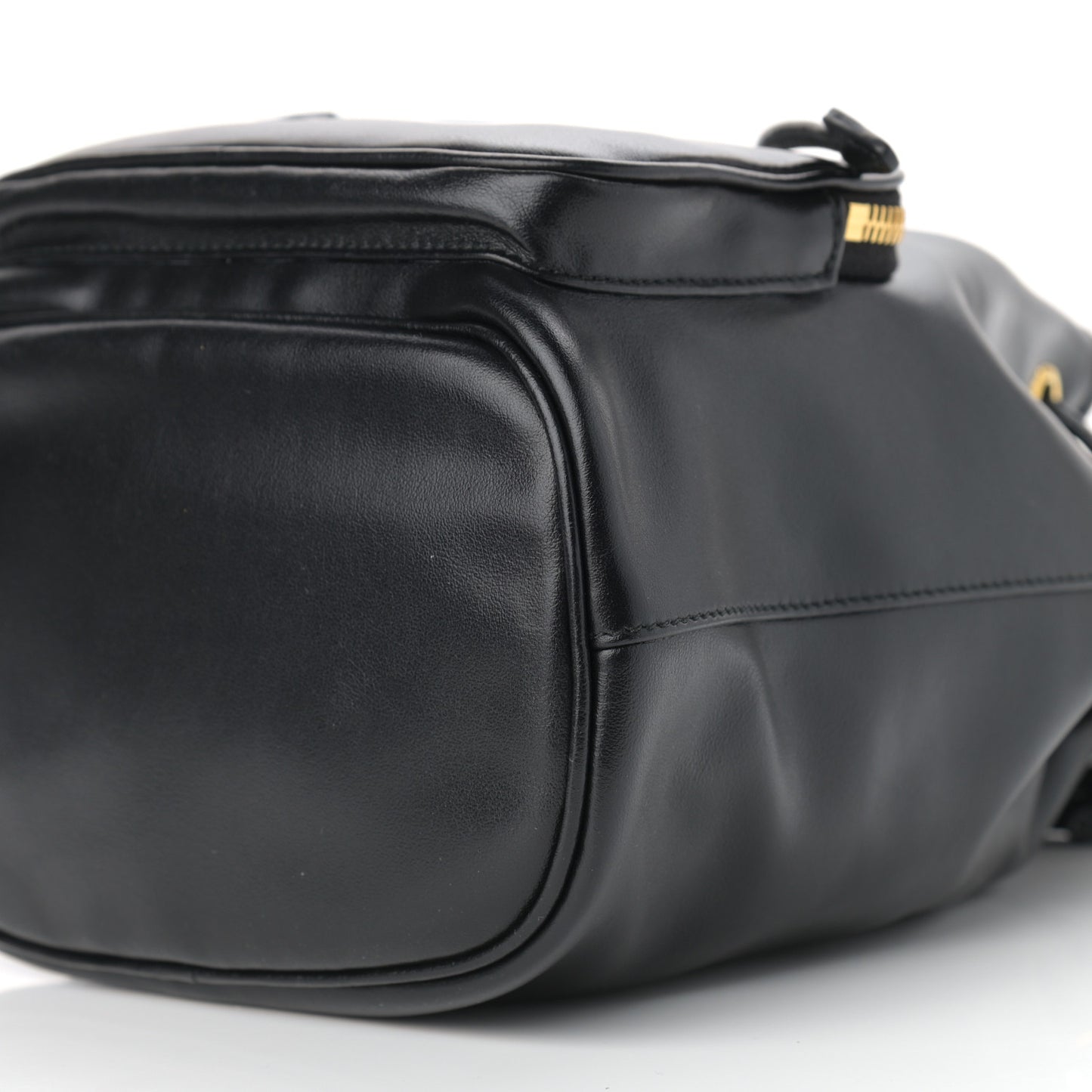 Soft Calfskin Saffiano Mini Bucket Crossbody Bag Black