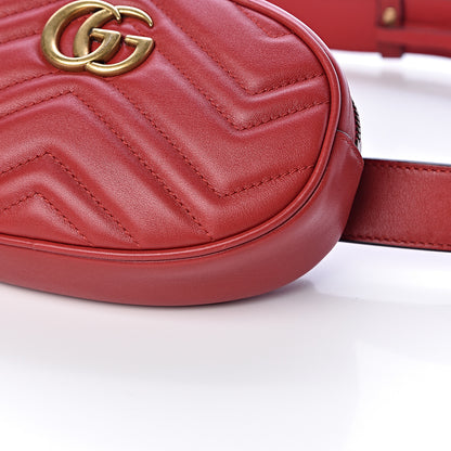 Gucci Calfskin Matelasse GG Marmont Belt Bag 95 38 Hibiscus Red 10 of 11