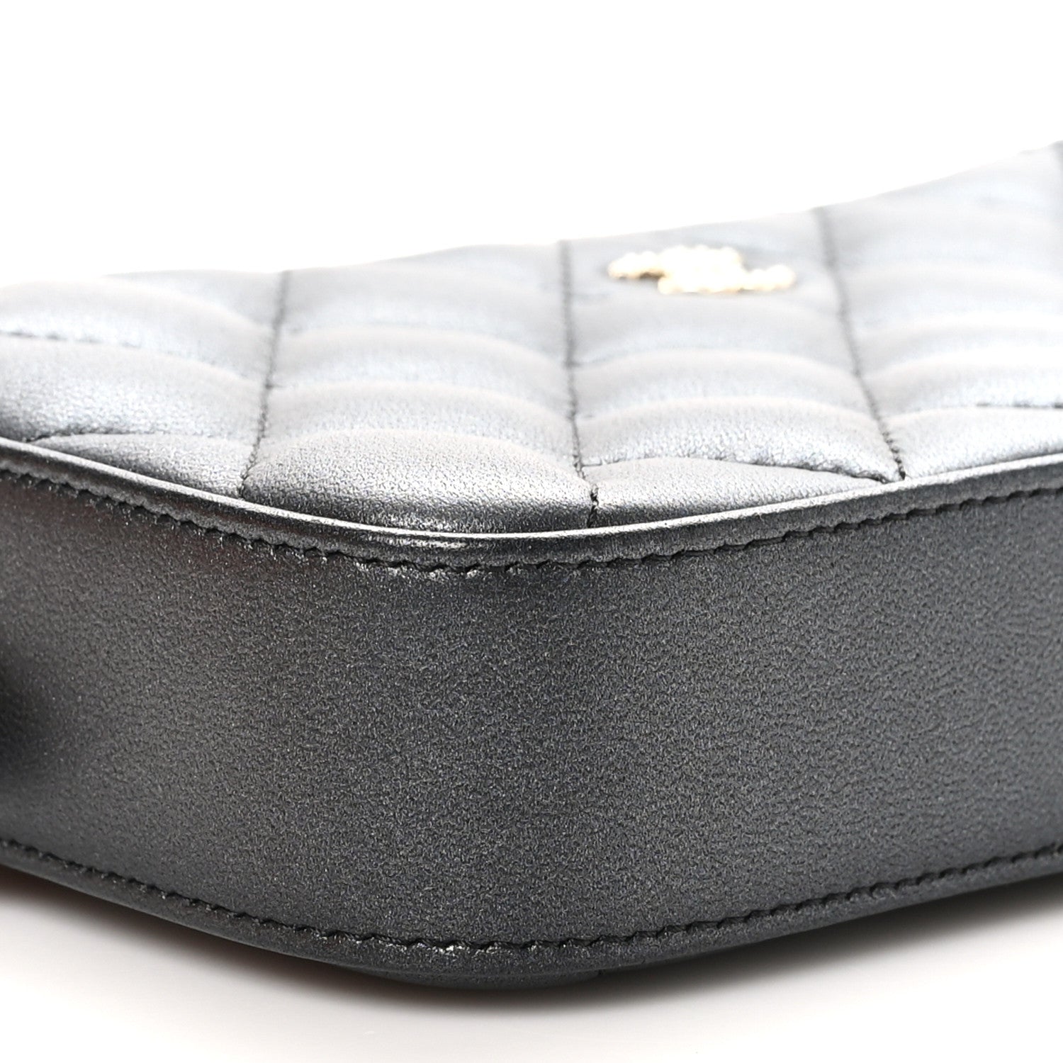 Chanel Iridescent Lambskin Quilted Pearl Clutch With Chain Black 10 of 12