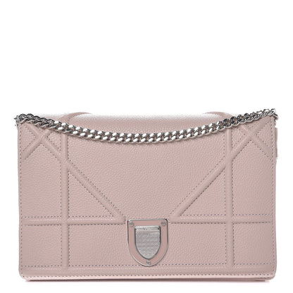 Christian Dior Grained Calfskin Diorama Wallet on Chain Pouch Rose Poudre 1 of 7