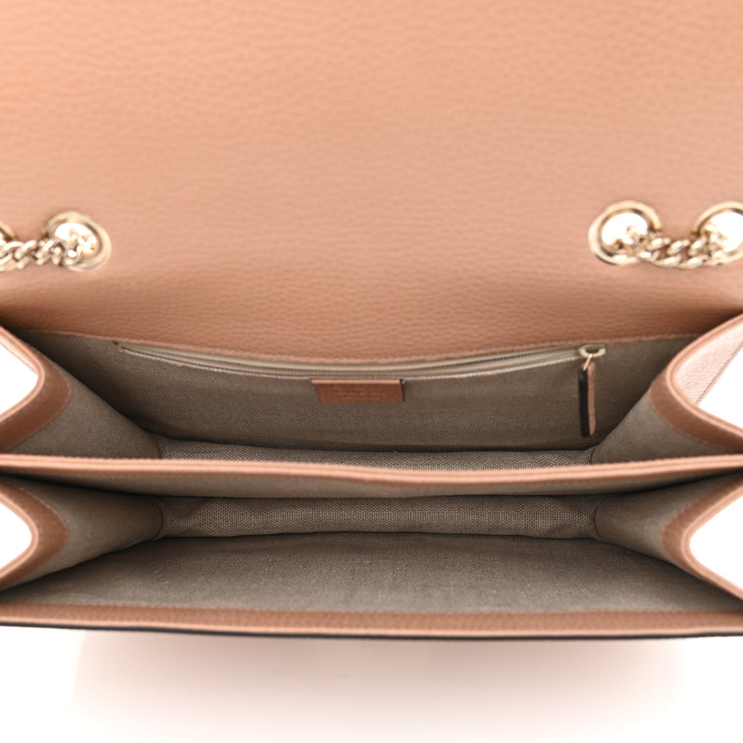Dollar Calfskin Interlocking G Shoulder Bag Camelia