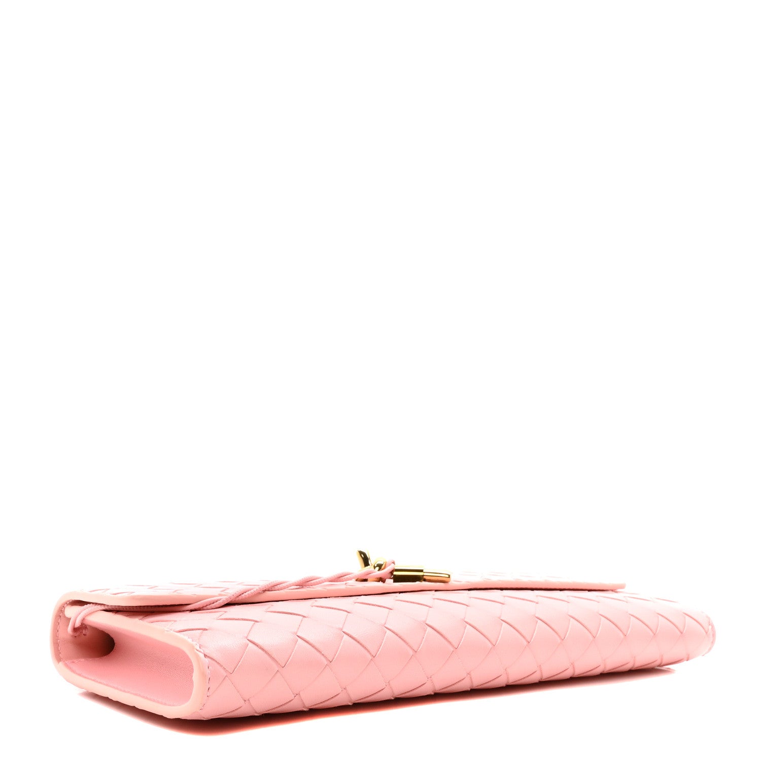 Bottega Veneta Nappa Intrecciato Long Andiamo Top Handle Clutch Rose 5 of 9