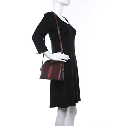 Gucci Textured Calfskin Web Small Ophidia Dome Shoulder Bag Vintage Bordeaux 3 of 10