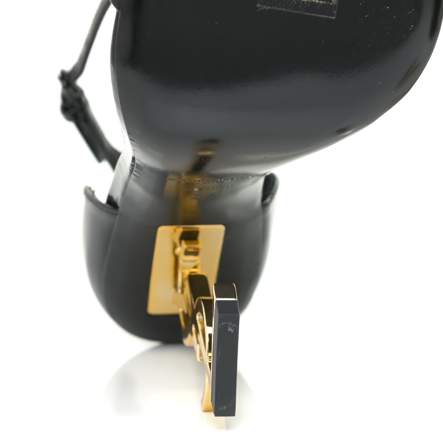 Saint Laurent Patent Calfskin Opyum 110 Sandals 37 Black Gold 8 of 14