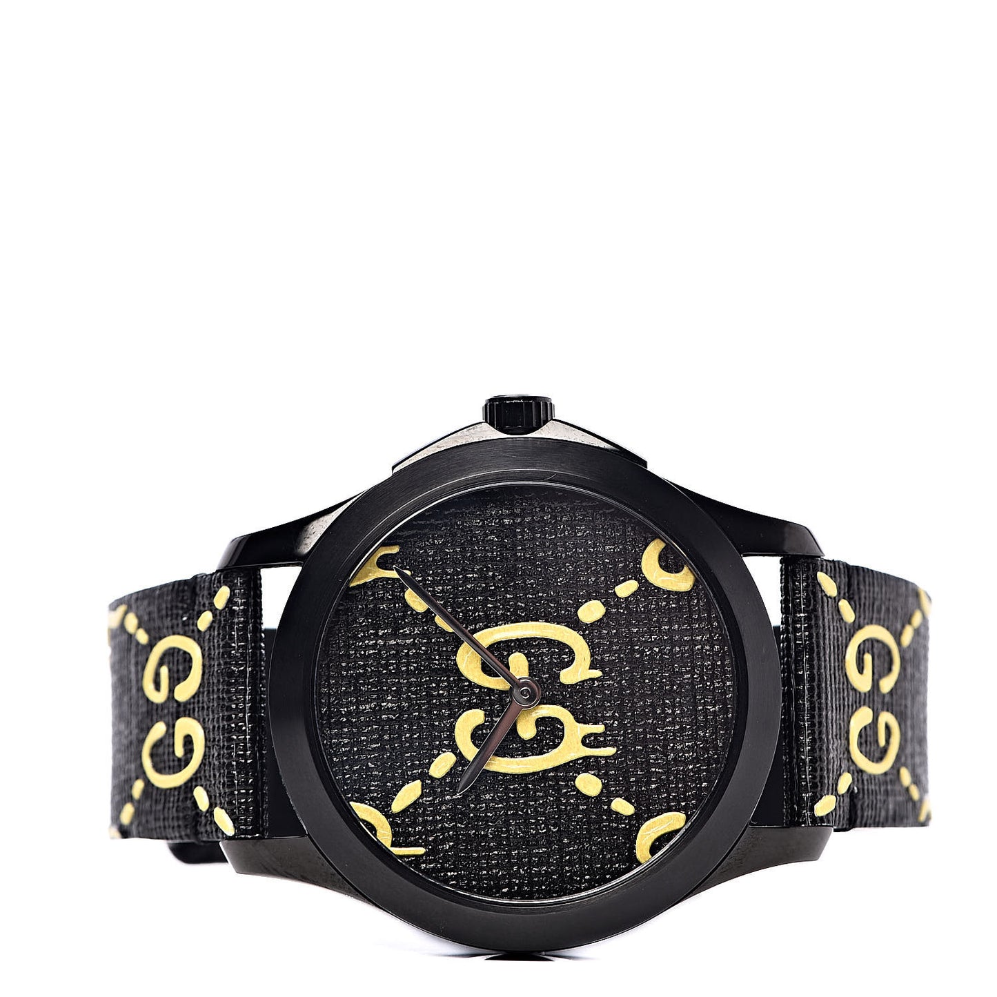 PVD Stainless Steel Canvas 38mm G-Timeless GucciGhost Quartz Watch Black
