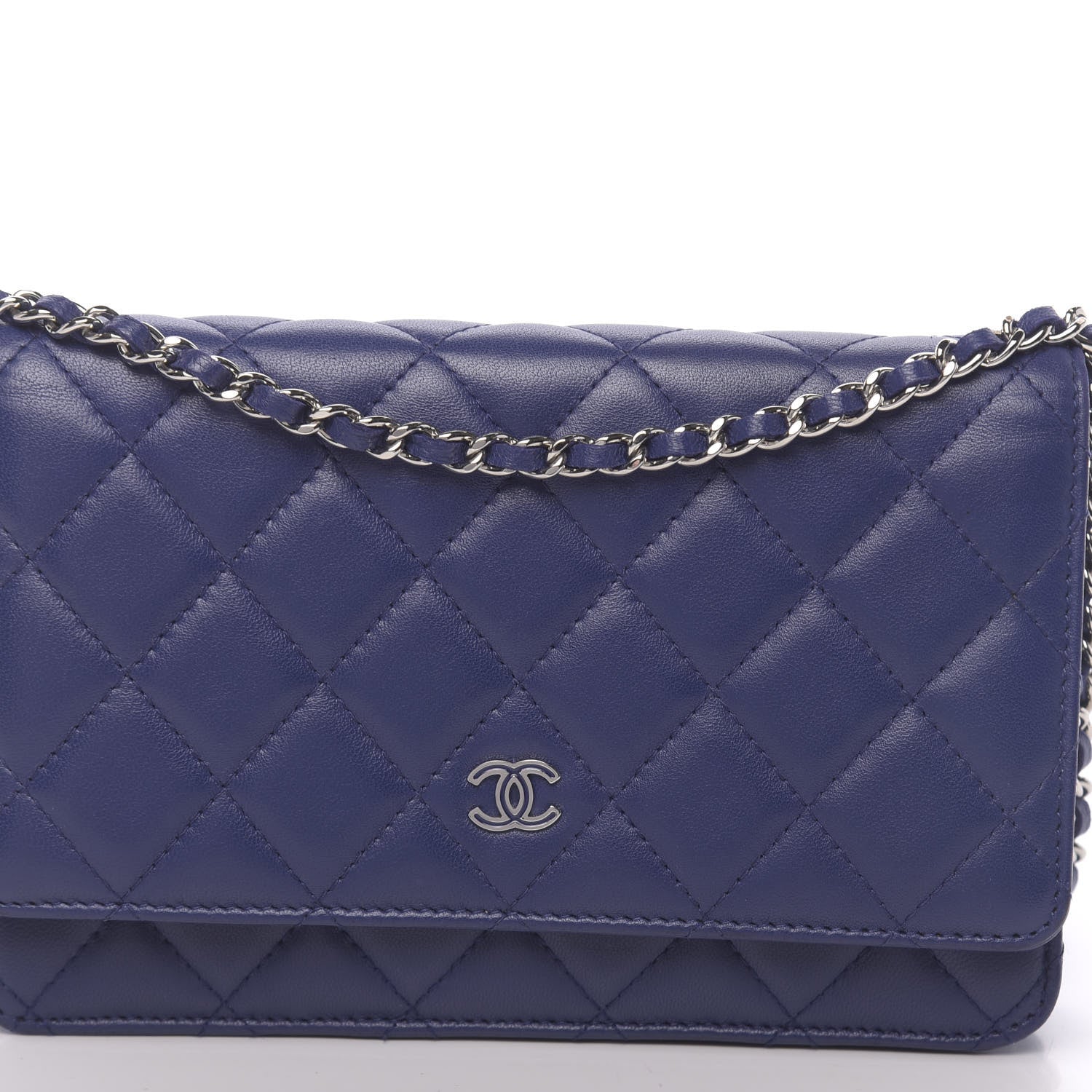 Chanel Lambskin Quilted Wallet On Chain WOC Purple 12 of 12