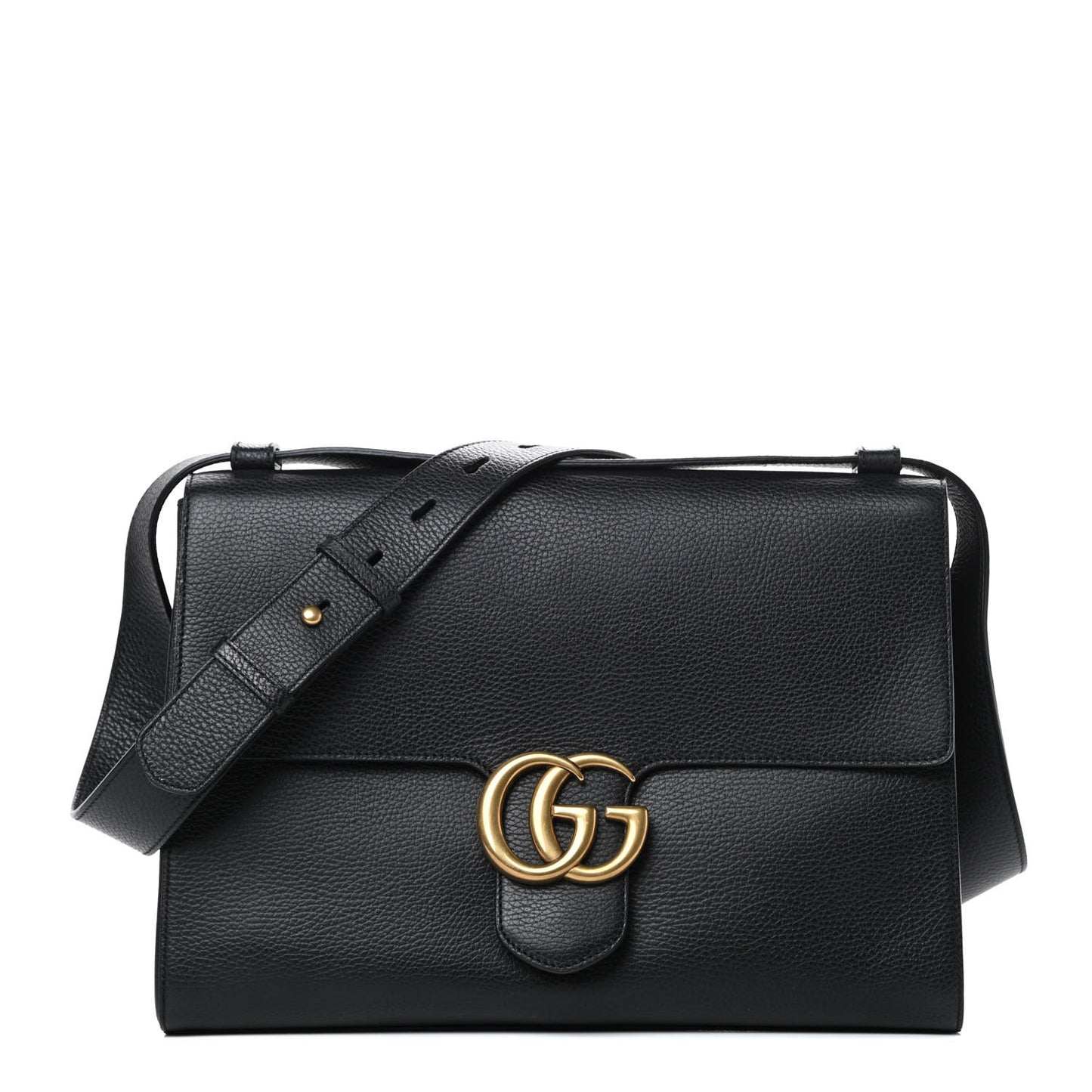 Calfskin GG Marmont Messenger Bag Black
