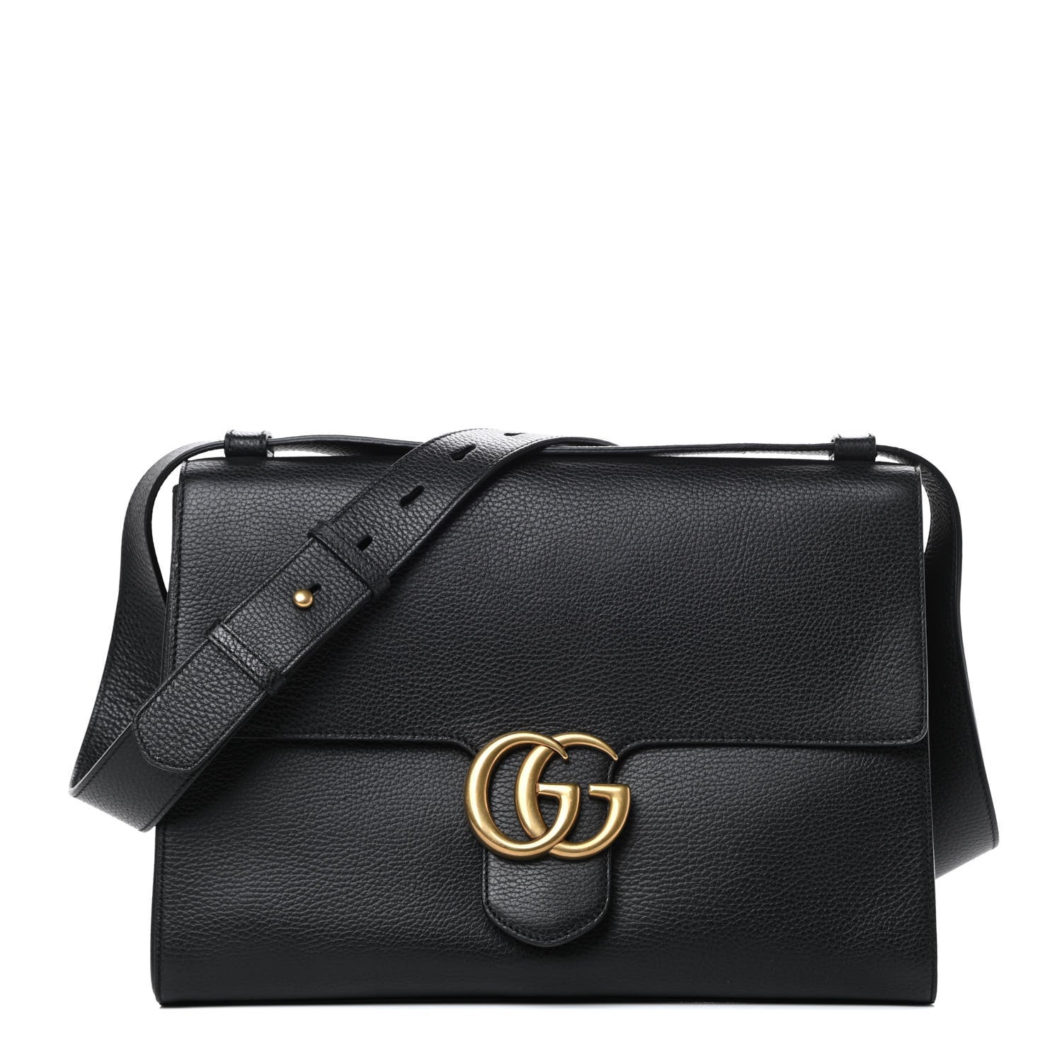 Gucci Calfskin GG Marmont Messenger Bag Black 1 of 11