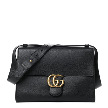 Gucci Calfskin GG Marmont Messenger Bag Black 1 of 11