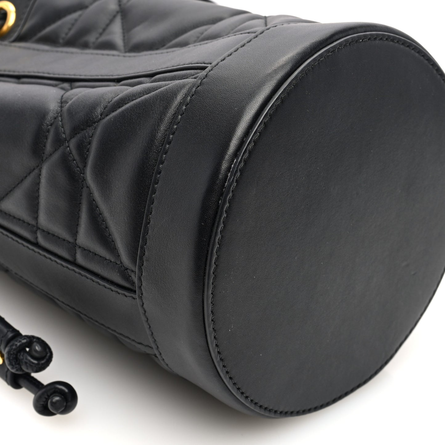Calfskin Macrocannage Cannage Small Drawstring Backpack Black