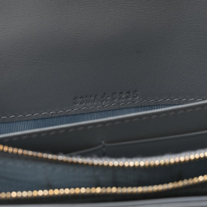 Christian Dior Supple Calfskin Cannage Caro Orchid Long Wallet Cloud Blue 8 of 12