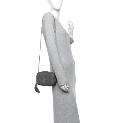 Saint Laurent Grain De Poudre Matelasse Monogram Mini Lou Camera Bag Fog 2 of 13