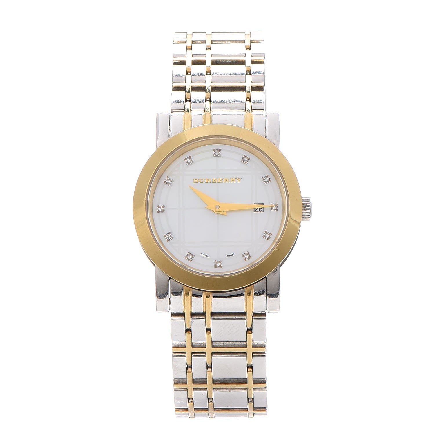 Burberry Stainless Steel Diamond Gold Tone Heritage Watch 1 of 9