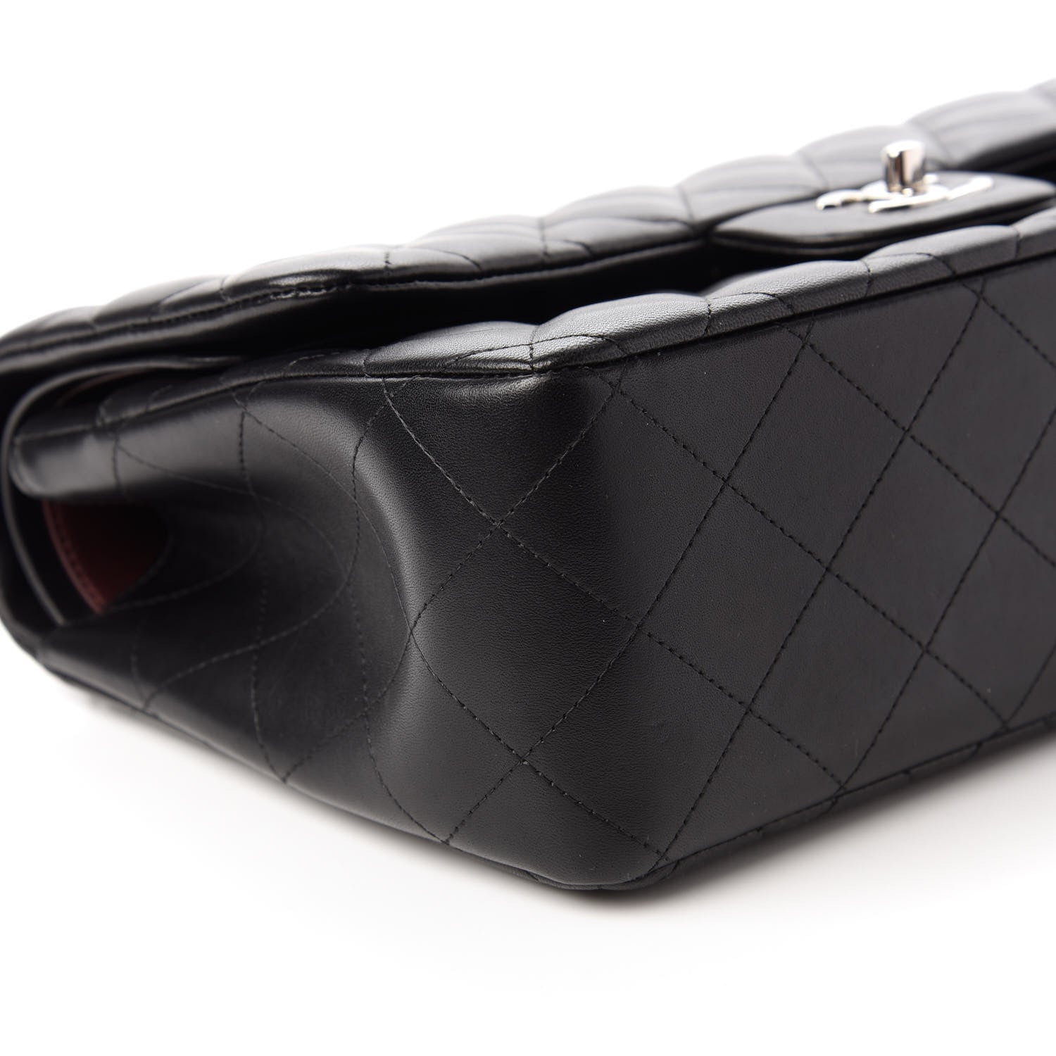 Chanel Lambskin Quilted Jumbo Double Flap Black 6 of 12