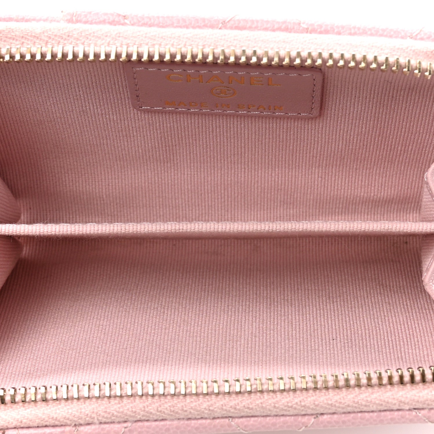 Chanel Caviar Quilted Zip Card Holder Pink 5 of 8