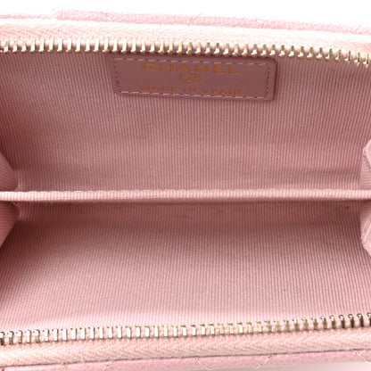 Chanel Caviar Quilted Zip Card Holder Pink 5 of 8