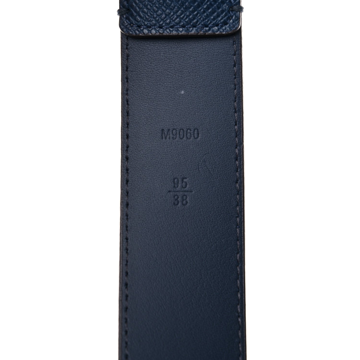 Louis Vuitton Taiga Mens 35mm Metropole Belt 95 38 Blue Marine 3 of 6