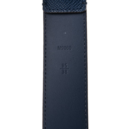 Louis Vuitton Taiga Mens 35mm Metropole Belt 95 38 Blue Marine 3 of 6